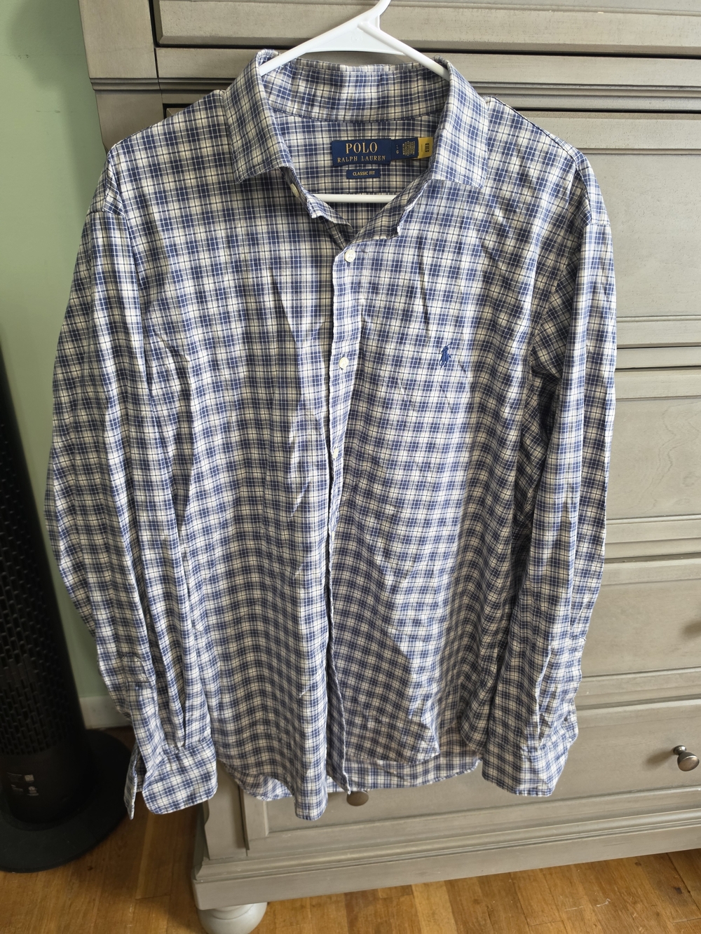 Ralph Lauren Blue & White Checked Cotton Button-Down Shirt